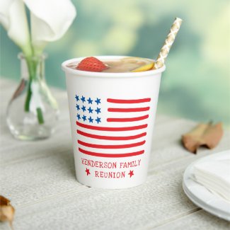 Hand Drawn American Flag - Family Reunion