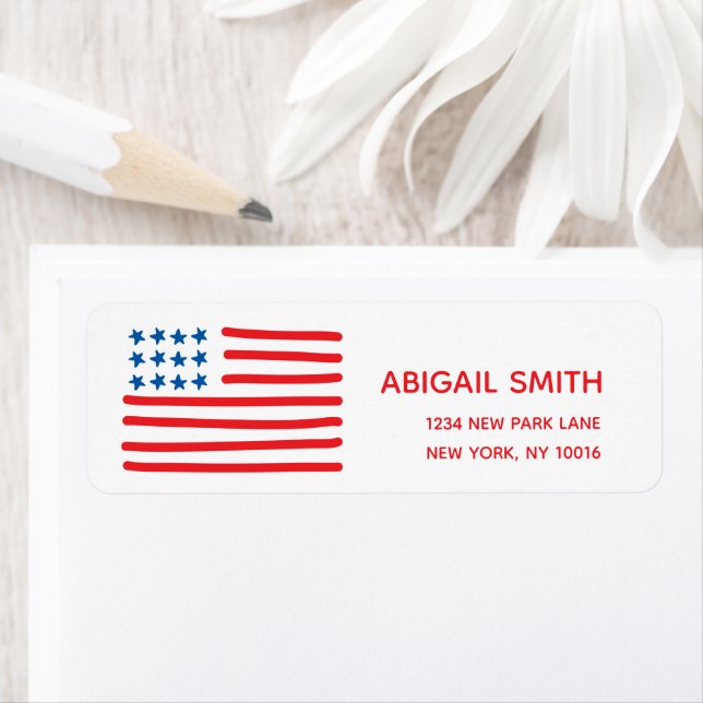 Hand Drawn American Flag Label (Insitu)