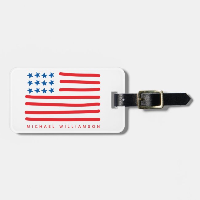 Hand Drawn American Flag | Personalized