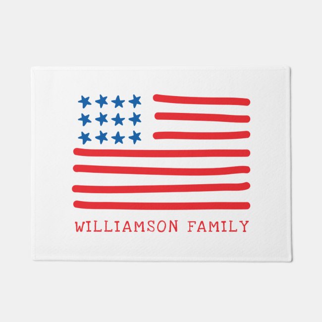 Hand Drawn American Flag | Personalized