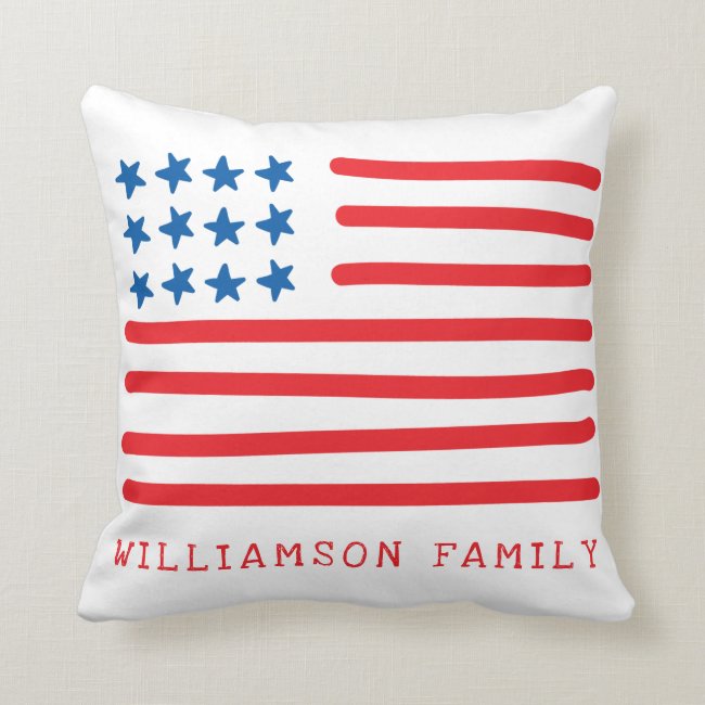 Hand Drawn American Flag | Personalized Patriotic