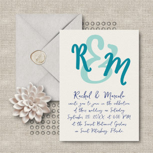 Hand Drawn Ampersand Initials Wedding Invitation