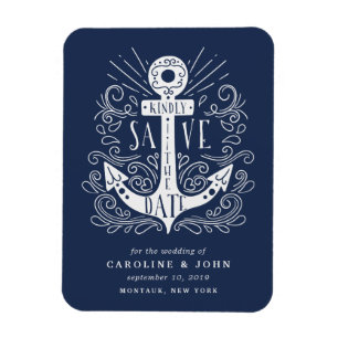 Hand Drawn Anchor Save the Date Magnet