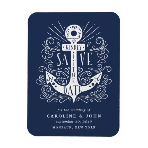 Hand Drawn Anchor Save the Date Magnet