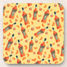 Hand Drawn Aperol Spritz Cocktail Hour Coasters