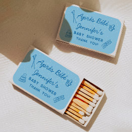 Hand Drawn Apres Bebe Apres Ski Boy Baby Shower Matchboxes
