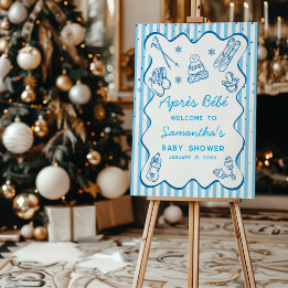 Hand Drawn Apres Bebe Baby Shower Welcome Sign