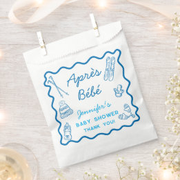 Hand Drawn Apres Ski Personalized Baby Shower Favor Bag