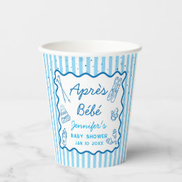 Hand Drawn Apres Ski Personalized Baby Shower Paper Cups