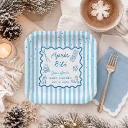 Hand Drawn Apres Ski Personalized Baby Shower Paper Plates