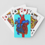Hand Drawn Aqua Anatomical Heart Playing Cards at Zazzle