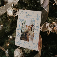 Hand Drawn Arch Photo Christmas Card