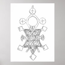Hand drawn art poster tribal decor