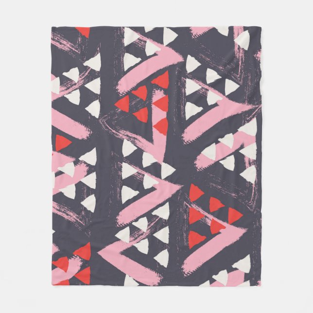 Hand-Drawn Artistic Pattern Display Fleece Blanket (Front)