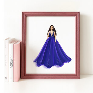 Hand drawn, artwork, fashion illustration poster