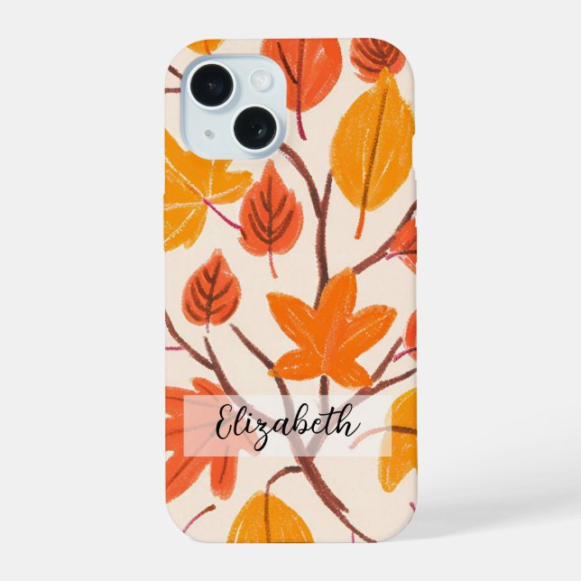 Hand Drawn Autumn Fall Leaves Iphone Case (Back)