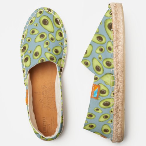 Hand Drawn Avocado Pattern Green ID376 Espadrilles