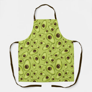 Hand Drawn Avocado Pattern ID376 Apron