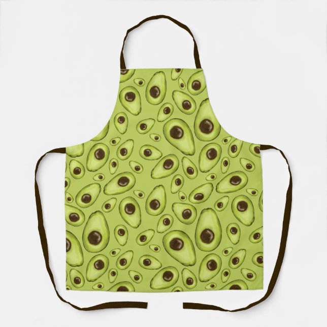 Hand Drawn Avocado Pattern  ID376 Apron (Front)