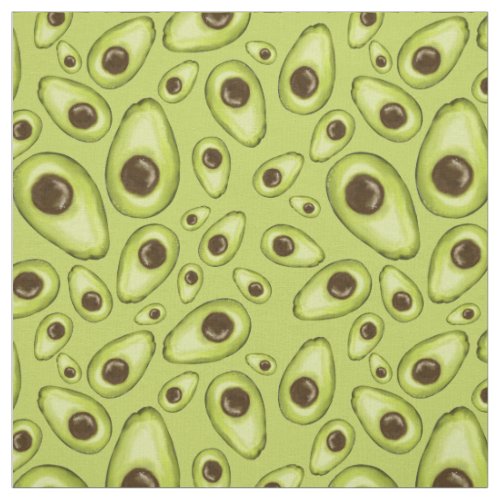 Hand Drawn Avocado Pattern  ID376 Fabric