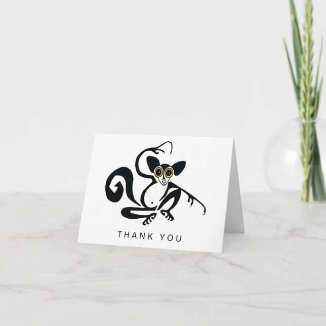 Hand drawn AYE-AYE - Happy Birthday - Animals - Thank You Card (Front)