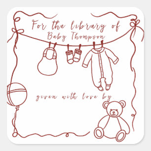 Hand drawn baby clothes - bookplates