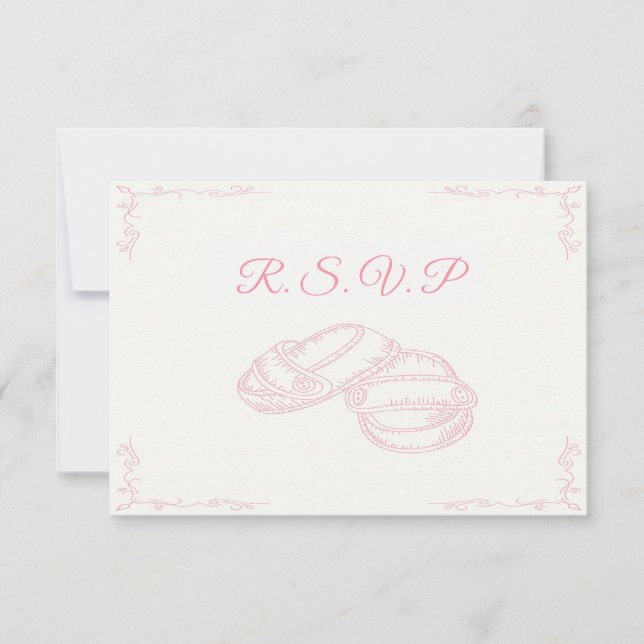 Hand Drawn Baby Girl RSVP Card (Front)