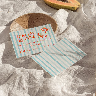 Hand Drawn Baby On Board Neutral Diaper Raffle  Enclosure Card