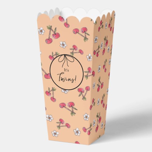 Hand Drawn Baby Shower Cherry Berry Sweet Twin Favor Boxes
