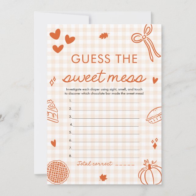 Hand Drawn Baby Shower Guess The Sweet Mess Game Invitation (Front)