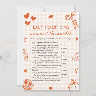 Hand Drawn Baby Traditions Around The World Game Invitation
