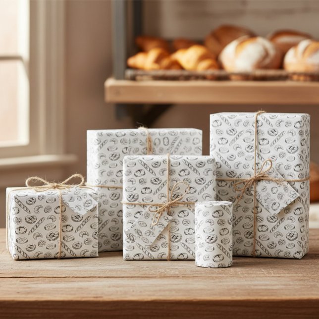 Hand Drawn Bakery Illustration Gift Wrap (Creator Uploaded)