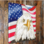 Hand Drawn Bald Eagle and American Flag Patriotic Canvas Print<br><div class="desc">Hand drawn Bald Eagle with an American Flag patriotic art.</div>