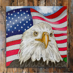 Hand Drawn Bald Eagle and American Flag Patriotic Jigsaw Puzzle<br><div class="desc">Hand drawn Bald Eagle with an American Flag patriotic art.</div>