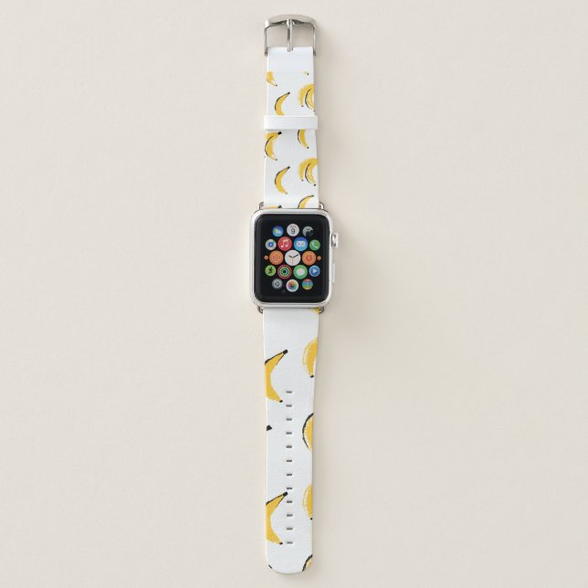 Hand-drawn bananas, stylish seamless pattern. apple watch band (Front)