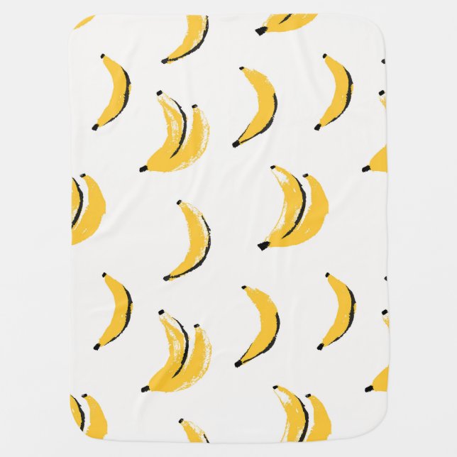 Hand-drawn bananas, stylish seamless pattern. baby blanket (Front)