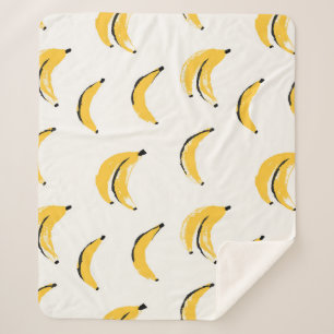 Hand-drawn bananas, stylish seamless pattern. sherpa blanket