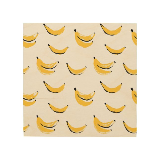 Hand-drawn bananas, stylish seamless pattern. wood wall art (Front)