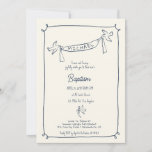 Hand drawn Baptism invitation with doves