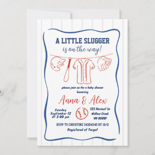Hand Drawn Baseball Baby Shower Invitation
