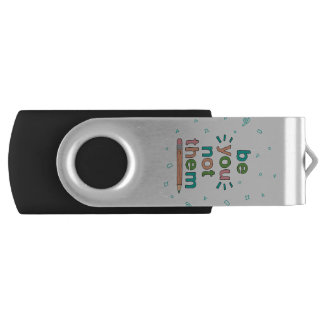 Hand-Drawn Be You Quote Smart Kid Quotes Uplifting Flash Drive