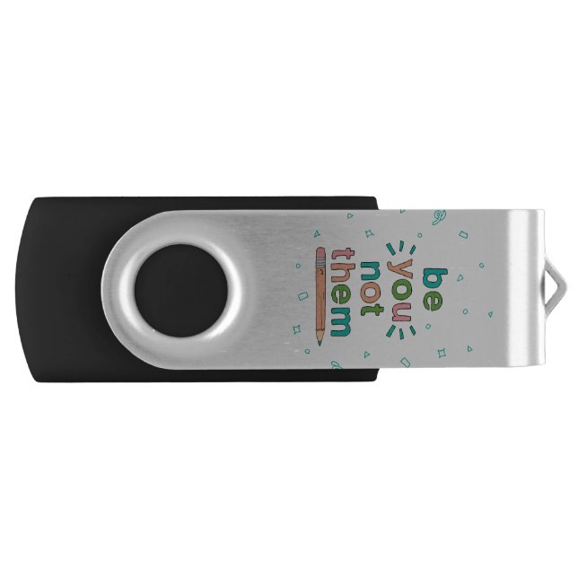 Hand-Drawn Be You Quote Smart Kid Quotes Uplifting Flash Drive (Front)