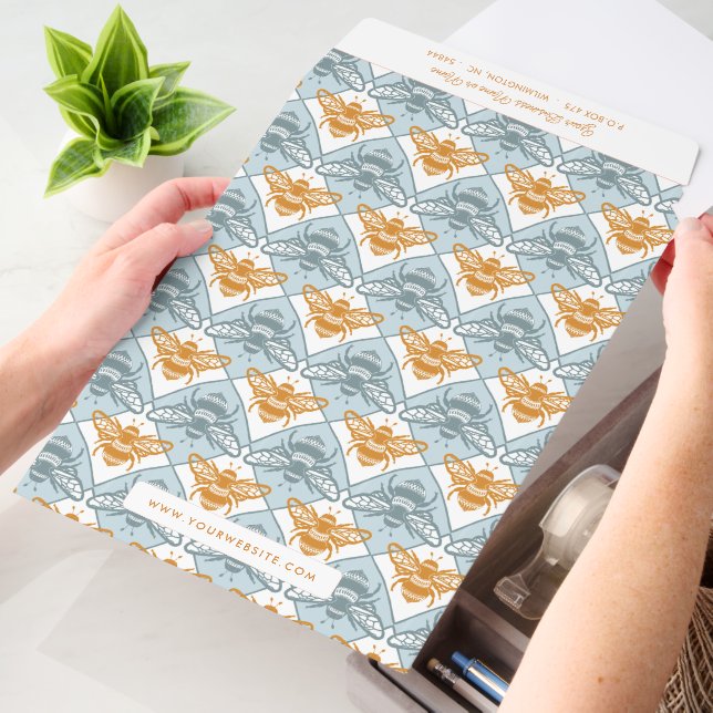 Hand Drawn Bee Diamond Pattern Business Envelope Mailers (Desk)