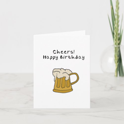 Hand Drawn Beer Birthday Card
