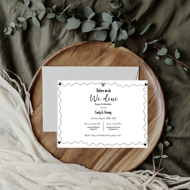 Hand drawn Before We Do We Dine Rehearsal Dinner Announcement (Creator Uploaded)