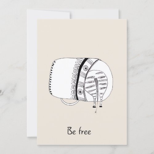 Hand Drawn Beige Encouragement Greeting Card Zebra