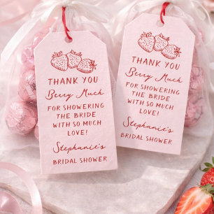 Hand Drawn Berry In Love Bridal Shower Thank You Gift Tags