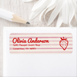 Hand Drawn Berry Sweet Strawberries Baby Shower  Label