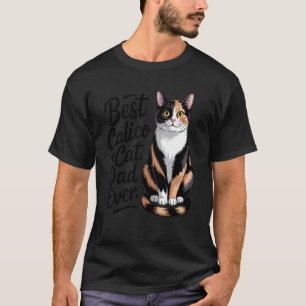 Hand-Drawn Best Calico Cat Dad Ever Shirt Artistic