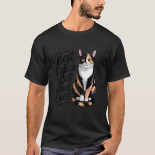 Hand-Drawn Best Calico Cat Dad Ever Shirt Artistic